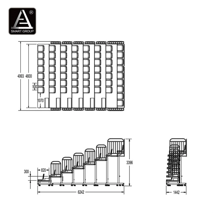 Indoor Stadium Retractable Bleacher